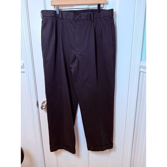 Brooks Brothers Pants Men's 37x30 True 37x29 Black Advantage Chino Clark Stretch - Picture 1 of 12